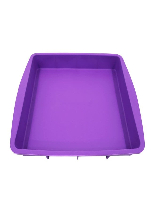 Lmaray 11 x 9.5 Inch Purple Silicone Baking Pan, Safe, Durable, Easy Cleanup, Microwave and Oven Safe - Image 2